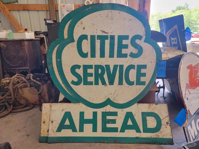 Cities service ahead sign
